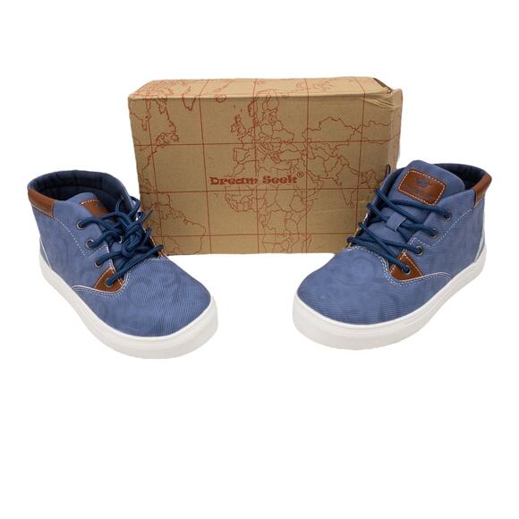 Dream Seek Denim Blue Lace Up Hi-Top Sneakers LB3 - Picture 5 of 13